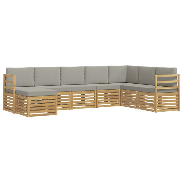 vidaXL Ensemble de canapés d'extérieur 8 pc Blanc et gris clair