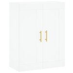 vidaXL Buffet haut Blanc 69 5x34x180 cm Bois d'ingénierie
