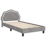 vidaXL Cadre de lit pour enfants avec tête de lit Gris clair Velours