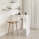 vidaXL Table de bar et étagère Blanc 102x50x103 5 cm Bois d'ingénierie