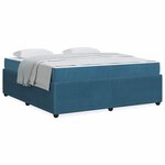 vidaXL Cadre de lit avec matelas Bleu 180 x 200 cm Velours
