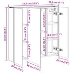 vidaXL Armoire Miroir de Salle de Bain avec étagère Chêne artisan