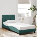 vidaXL Cadre de lit sans matelas Hanko vert foncé 90x190 cm velours