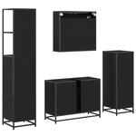 vidaXL Ensemble de mobilier de salle de bain 4 Pièces Chêne noir