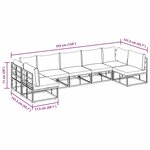 vidaXL Ensemble de canapé de jardin avec coussin 7 Pièces Noir Aluminium