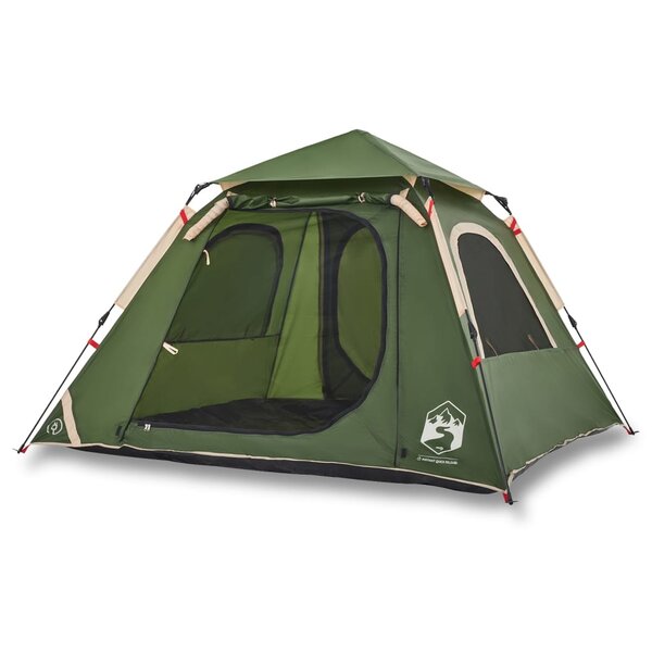 vidaXL Tente de camping à dôme 4 personnes vert libération rapide