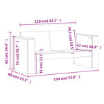 vidaXL Canapé de jardin 2 places cire marron bois pin massif