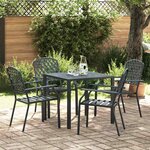 vidaXL Chaises d'extérieur lot de 4 design maillé acier anthracite