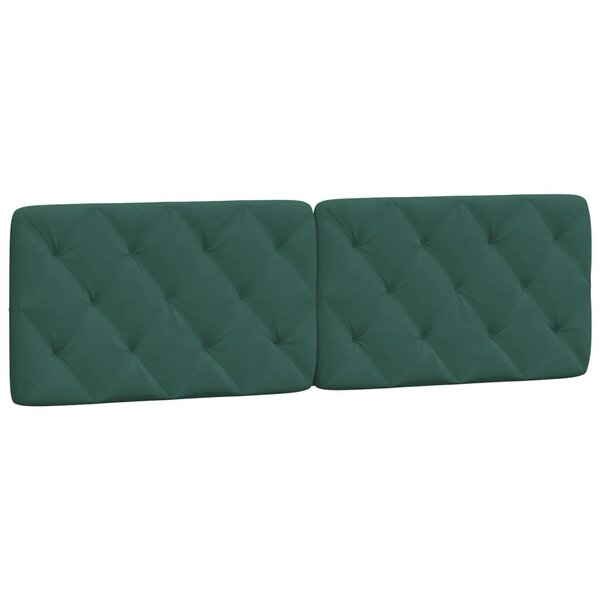 vidaXL Coussin de tête de lit vert foncé 160 cm velours