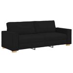 vidaXL Canapé 3 places Noir 180 cm Tissu