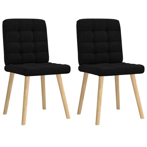 vidaXL Chaises à manger lot de 2 noir tissu