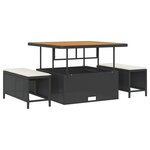 Ensemble de Canapé de Jardin vidaXL avec 11 pièces et coussins en Poly Rattan Noir Acacia