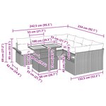 vidaXL Ensemble de salle à manger de jardin 11 pièces avec coussins en poly rattan beige acacia