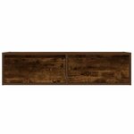 vidaXL Meuble TV avec lumières LED chêne fumé 100X35 5x25 cm