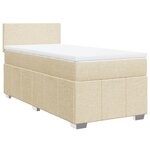 vidaXL Sommier à lattes de lit avec matelas Crème 80x200 cm Tissu