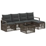 vidaXL Ensemble de canapé de jardin 6 Pièces Gris polyrotin