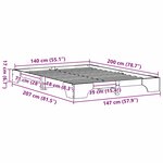 vidaXL Cadre de lit Pin massif 140 x 200 cm Bois massif en pin