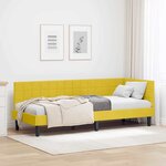 vidaXL Cadre de lit d'angle Jaune 80 cm x 200 cm tissu