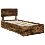 vidaXL Cadre de lit Chêne fumé 75 x 190 cm Bois d'ingénierie