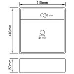 vidaXL Lavabo carré à trop-plein Gris foncé mat 41x41 cm Céramique
