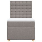 vidaXL Sommier à lattes de lit avec matelas Taupe 100x200 cm Tissu