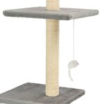 vidaXL Arbre à chat avec griffoirs en sisal 260 cm Gris