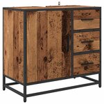 vidaXL Cabinet de salle de bain avec porte Bois Ancien 65 x 33 x 60 cm