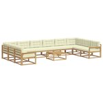 vidaXL Ensemble de canapés d'extérieur 11 pc Blanc et crème