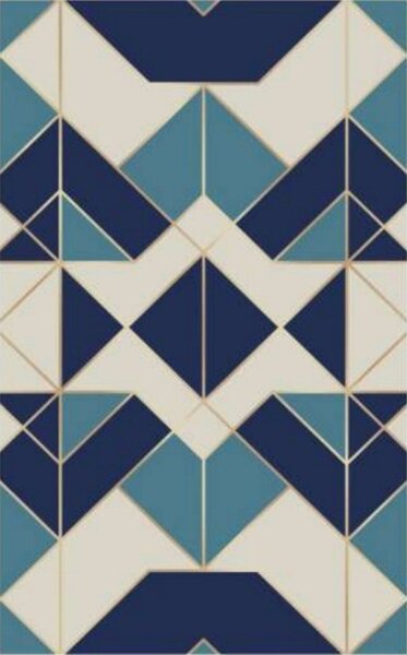 Tapis d'intérieur Triangle 80 x 150 cm - Bleu