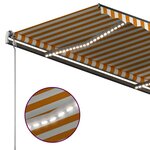 vidaXL Auvent manuel rétractable avec LED 3x2 5 m Jaune et blanc