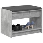 vidaXL Banc d'entrée Gris Béton 63 x 38 x 45 cm