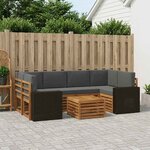 vidaXL Ensemble de canapés d'extérieur 7 pc Naturel et Anthracite