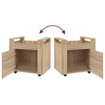 vidaXL Chariot de bureau Chêne sonoma 60x45x60 cm Bois d'ingénierie