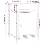 vidaXL Table de chevet chêne fumé 40x42x60 cm bois d'ingénierie