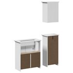 vidaXL Meubles de salle de bain 3 Pièces BODO blanc bois de pin massif