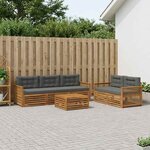 vidaXL Ensemble de canapés d'extérieur 6 Pièces Naturel et Anthracite
