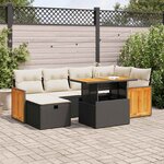 vidaXL Salon de jardin 8 Pièces avec coussins noir résine tressée
