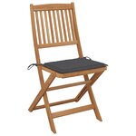 vidaXL Chaises pliables de jardin lot de 8 avec coussins Bois d'acacia