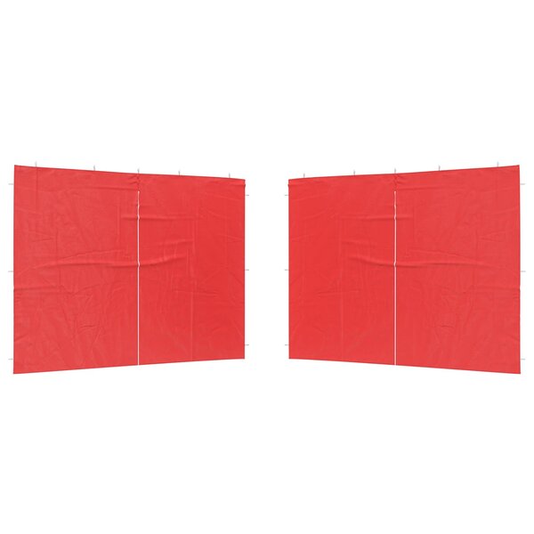 vidaXL Mur de tente de fête 2 Pièces Rouge 300 x 195 cm PE et acier