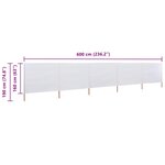 vidaXL Paravent 5 panneaux Tissu 600 x 160 cm Blanc sable