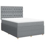 vidaXL Sommier à lattes de lit avec matelas Gris clair 140x190cm Tissu