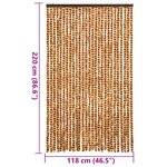 vidaXL Rideau anti-mouches ocre et blanc 118x220 cm chenille