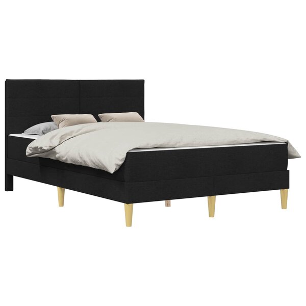 vidaXL Cadre de lit Noir 140 x 190 cm Polyester