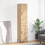 vidaXL Buffet haut Chêne sonoma 34 5x34x180 cm Bois d'ingénierie