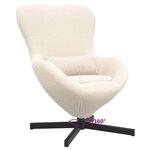 vidaXL Fauteuil œuf Crème 63 x 73 x 90 cm tissu