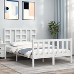 vidaXL Cadre de lit sans matelas blanc bois de pin massif