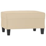 vidaXL Ensemble de canapés 3 Pièces avec coussins Crème Tissu microfibre