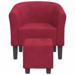 vidaXL Chaise cabriolet avec repose-pied rouge bordeaux velours