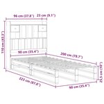 vidaXL Lit bibliothèque sans matelas 90x200 cm bois de pin massif
