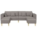 vidaXL Sofa en tissu avec coussin 3 Pièces Taupe 208 cm tissu